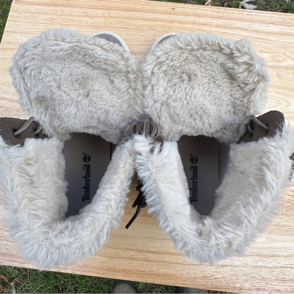 Timberland Skyla Bay Fold Down Fleece Boots Olive Nubuck Lace Up 6 - Picture 6 of 14